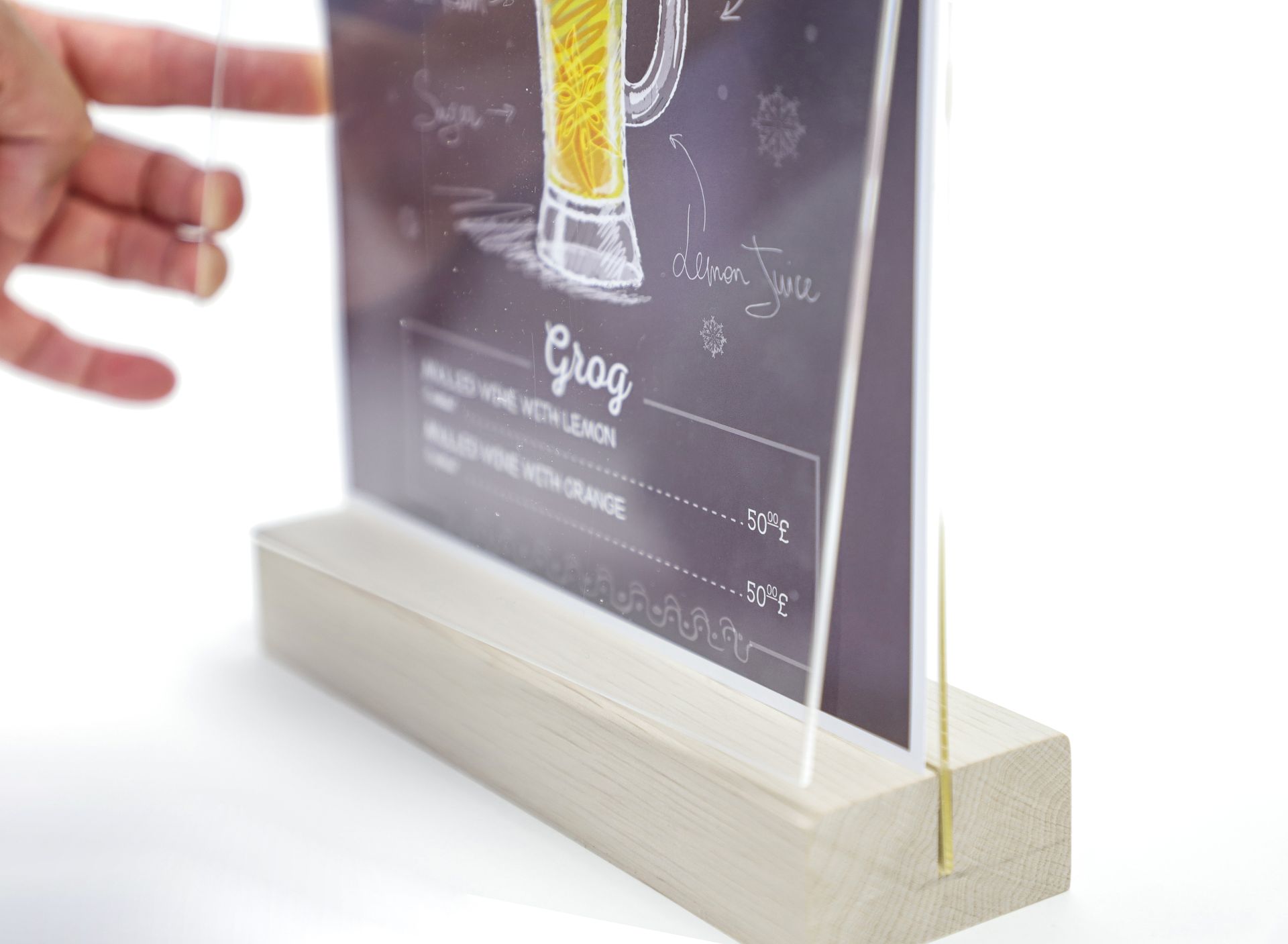 Wood Menu Pocket